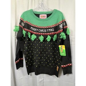 Tipsy Elves Sweater Mens Medium Merry Christmas Funny Holiday Tassels Pullover